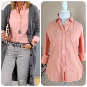 Peach Oxford/Button Up Shirt Size Medium